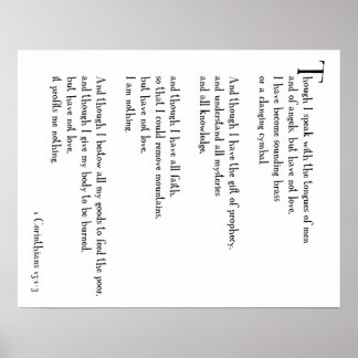 POSTER - L'AMOUR EST... 1 Corinthiens 13:1-3 (part