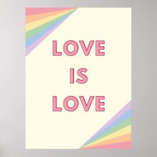 Poster L'amour est amour Pastel Rainbow Design - LGBTQ+ P