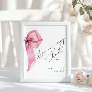 Poster L'amour est chaque Knot Pink Bow Faveurs