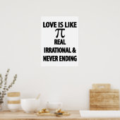 Poster L'amour est comme Pi Real Irrationnel et ne finit  (Cuisine)