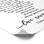 Poster L'amour est Corinthians Écriture Verse Couple (Coin)