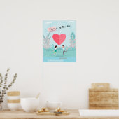 Poster "L'amour est dans l'air !" La Saint Valentin moder (Cuisine)
