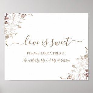 Poster L'amour est Douce Dessert Table Mariage Floral Sig
