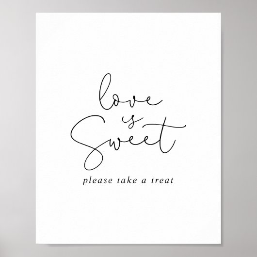 Poster L'Amour Est Douce Élégant Simple Calligraphie Sign (Devant)