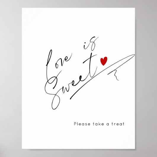 Poster L'amour est douce simple Fête des mariées calligra (Devant)