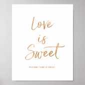 Poster L'amour est doux 8x10 Rose élégant or Mariage Sign (Devant)