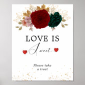 Poster L'amour est doux Autumnal Bourgogne Emeraude Flora (Devant)