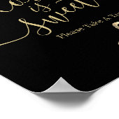 Poster L'amour est doux avec des points de Confetti d'or (Coin)