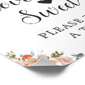 Poster L'amour est doux Calligraphie Script Pêcher Floral (Coin)