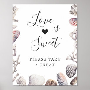 Poster L'amour est doux Dessert Aquarelle Mer Blanche She