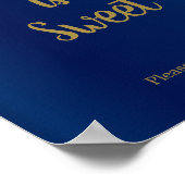 Poster L'amour est doux - Dots de Confetti Or - Bleu fonc (Coin)