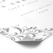 Poster L'amour est doux Élégant Argent Flourish Mariage S (Coin)