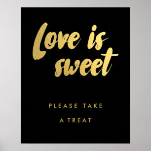 Poster L'amour est doux faveurs or signe couleur modifi