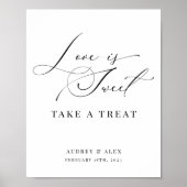 Poster L'amour est doux Moderne Noir Mariage Faveurs (Devant)