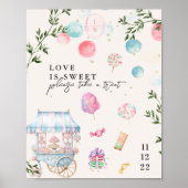 Poster L'amour est doux | Panneau de dessert de mariage (Devant)
