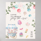 Poster L'amour est doux | Panneau de dessert de mariage (Devant)