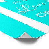 Poster L'amour est doux panneau de table moderne bleu et  (Coin)