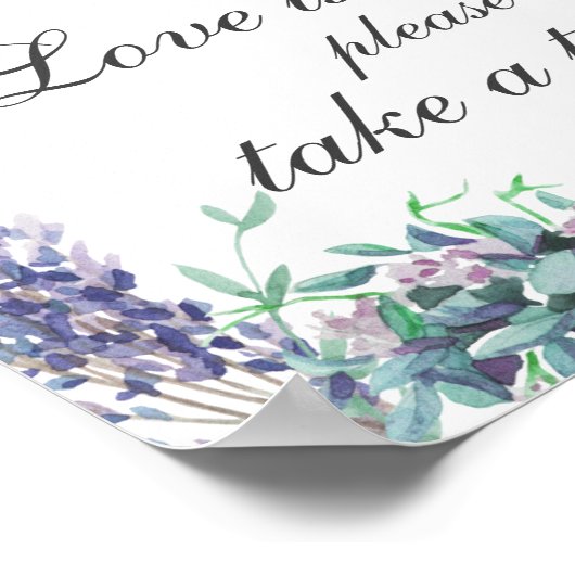 Poster L'amour est doux prendre plaisir. Fleurs violettes (Coin)