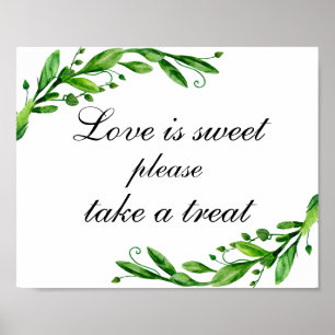 Poster L'amour est doux, prenez une friandise imprimée. P