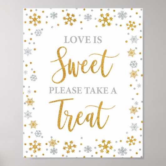 Poster L'amour est doux, prenez une friandise, panneau de (Devant)