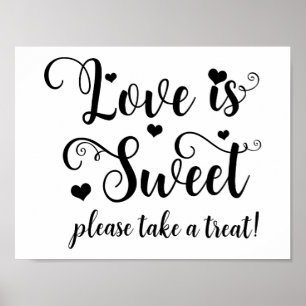 Poster L'amour est doux, prenez une friandise Panneau de 