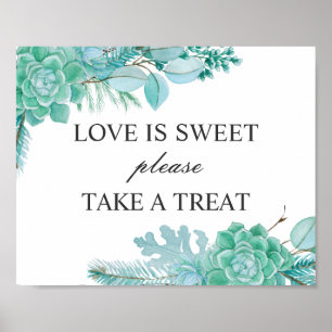 Poster L'amour est doux, prenez une friandise. Succulente