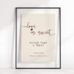 Poster L'Amour Est Doux S'Il Vous Plaît Prendre Un Treat<br><div class="desc">Elégante calligraphie "L'amour est doux" affiche du boho.</div>