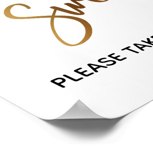 Poster L'amour est doux Simple Typographie Or Signe (Coin)