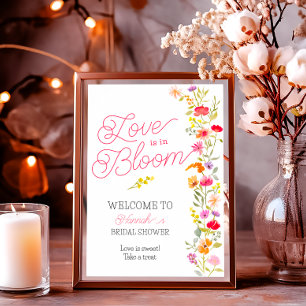 Poster L'amour est en fleur fleur sauvage fleurie bienven
