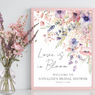 Poster L'amour est en fleurs : panneau pour une fête de m