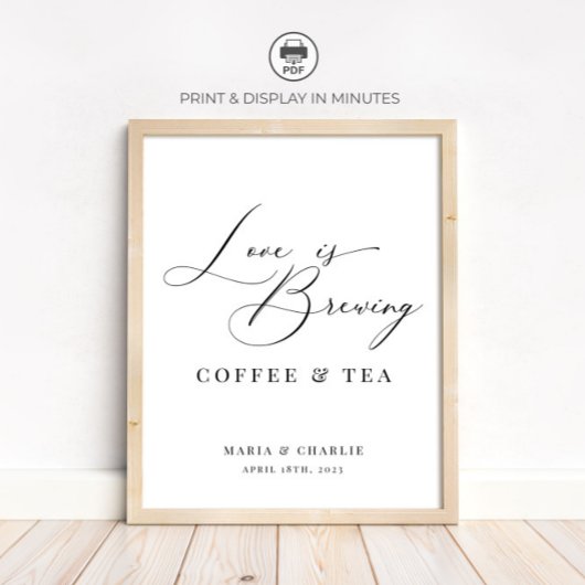 Poster L'amour est en train de faire du café de mariage m