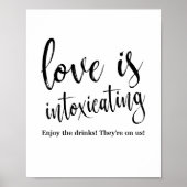 Poster L'amour est enivrant 8x10 Mariage Bar Sign (Devant)