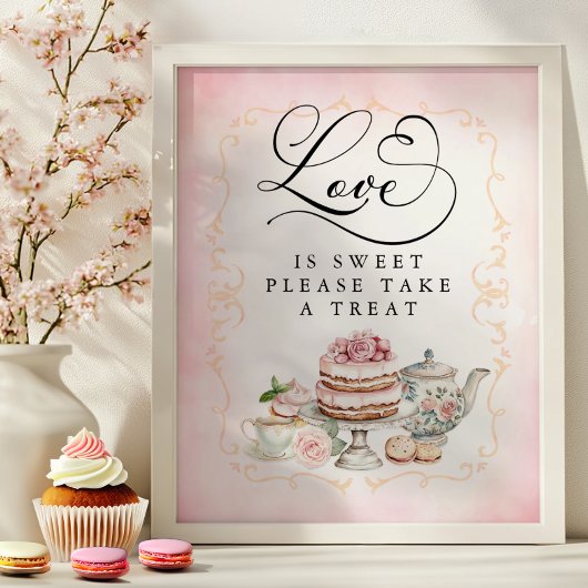 Poster L'amour est Fête des mariées sucrée Panneau de tab