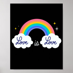 Poster L'amour est l'amour. LGBT+pride. Arc-en-ciel