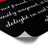 Poster L'amour est l'amour patient est gentil avec des fl (Coin)