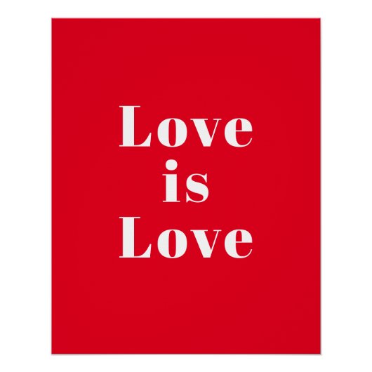 Poster "L'amour est l'amour" rouge blanc (Devant)