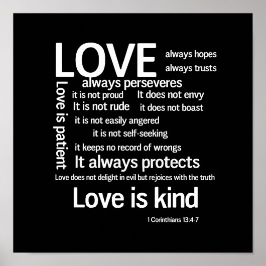 Poster L'amour est patient aléatoire sans cadre ou encadr (Devant)