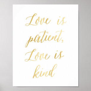 Poster L'amour est patient, amour est copie aimable d'art