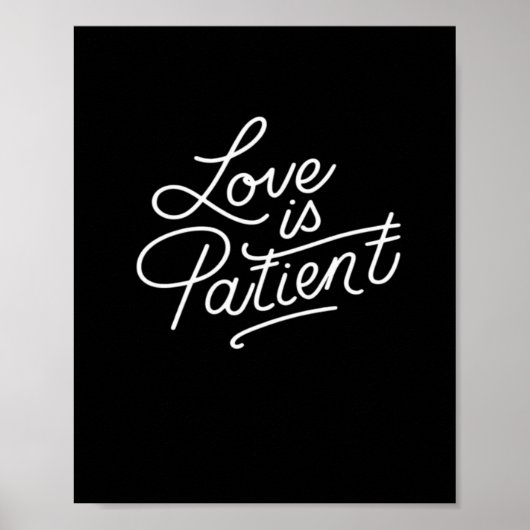Poster L'amour est patient Corinthe Écriture Typographie (Devant)