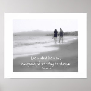 Poster L'amour est patient L'amour est genre Cor 13:4 Bib