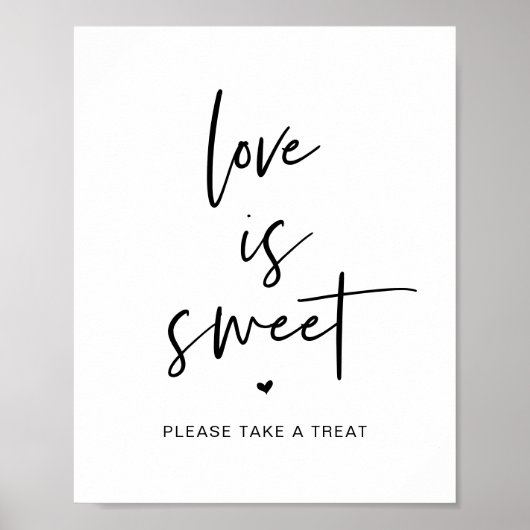 Poster L'amour est sucré, prenez un soin, moderne table d (Devant)