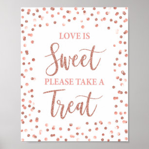 Poster L'amour est sucré S'il vous plaît prendre un Rose
