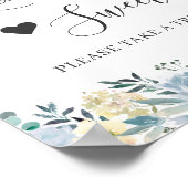 Poster L'amour est Sweet Dessert Bar Vanilla Chic Blue Fl (Coin)