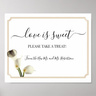 Poster L'amour est Sweet Dessert Table Mariage Vert Signa