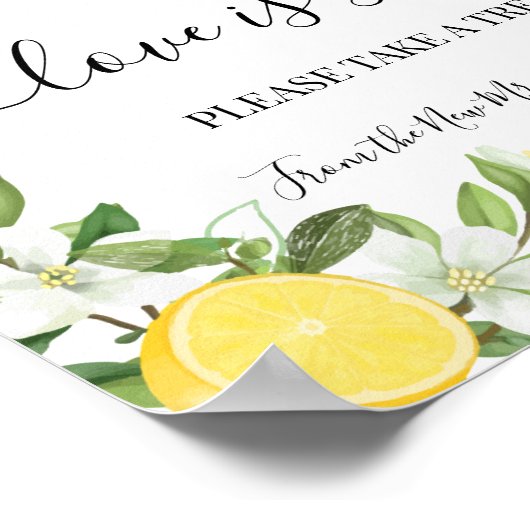 Poster L'amour est Sweet Dessert Table Mariage Vert Signa (Coin)