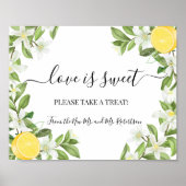 Poster L'amour est Sweet Dessert Table Mariage Vert Signa (Devant)
