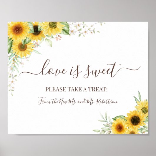 Poster L'amour est Sweet Dessert Table Mariage Vert Signa (Devant)