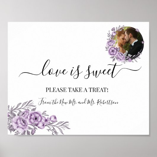 Poster L'amour est Sweet Dessert Table Mariage Vert Signa (Devant)