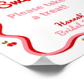 Poster L'amour est Sweet Retro Cherry signe Fête des mari (Coin)