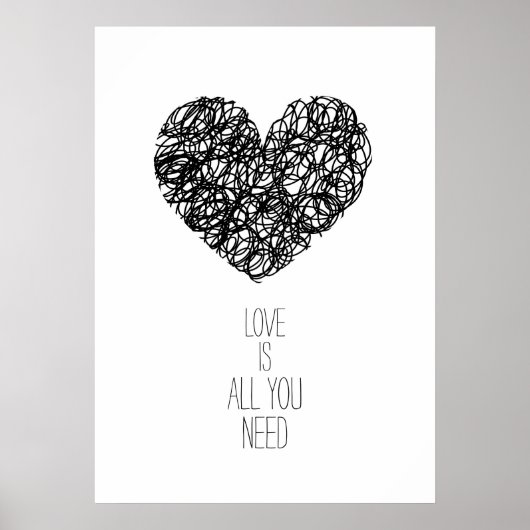 Poster L'amour est tout ce dont vous avez besoin Coeur de (Devant)